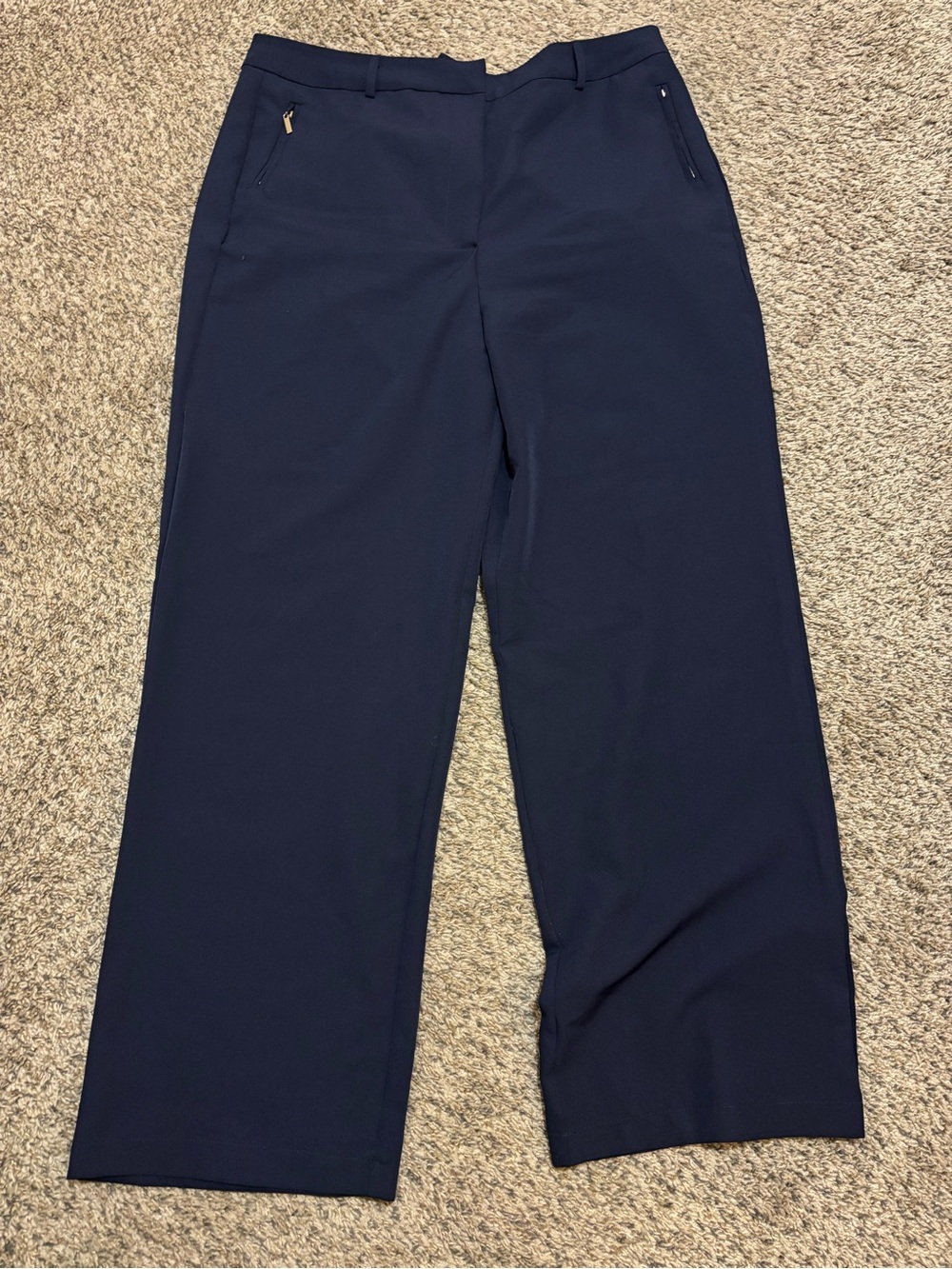 By Design Wide-Leg Navy Women's Dress Pants with Pocket Detail